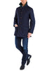Steppjacke aus Melangeloden in marineblau