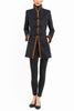 Long blazer from pure Italian cashmere in black with natural mink trim - Image 1 - VON DÖRNBERG