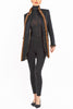 Long blazer from pure Italian cashmere in black with natural mink trim - Image 5 - VON DÖRNBERG