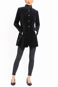 Long blazer from black velvet