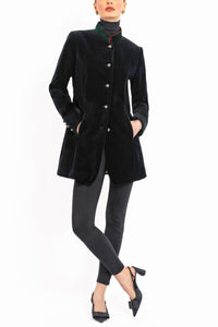 Long blazer from black velvet