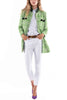 Langer Blazer aus apfelgrünem Sommer-Tweed