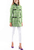 Langer Blazer aus apfelgrünem Sommer-Tweed