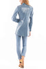 Denim-Jacke mit transparenten Pailletten