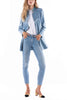 Denim-Jacke mit transparenten Pailletten