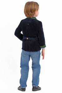Kinderjanker aus dunkelblauem Samt