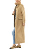 Langer Trenchcoat aus Trenchcoat-Baumwolle in Sand