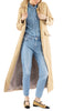 Langer Trenchcoat aus Trenchcoat-Baumwolle in Sand