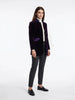 Long blazer from aubergine coloured velvet and silk