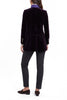 Long blazer from aubergine coloured velvet and silk