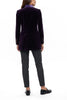 Long blazer from aubergine coloured velvet and silk
