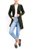 Langblazer aus olivem Cashmere-Kord