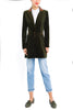 Langblazer aus olivem Cashmere-Kord